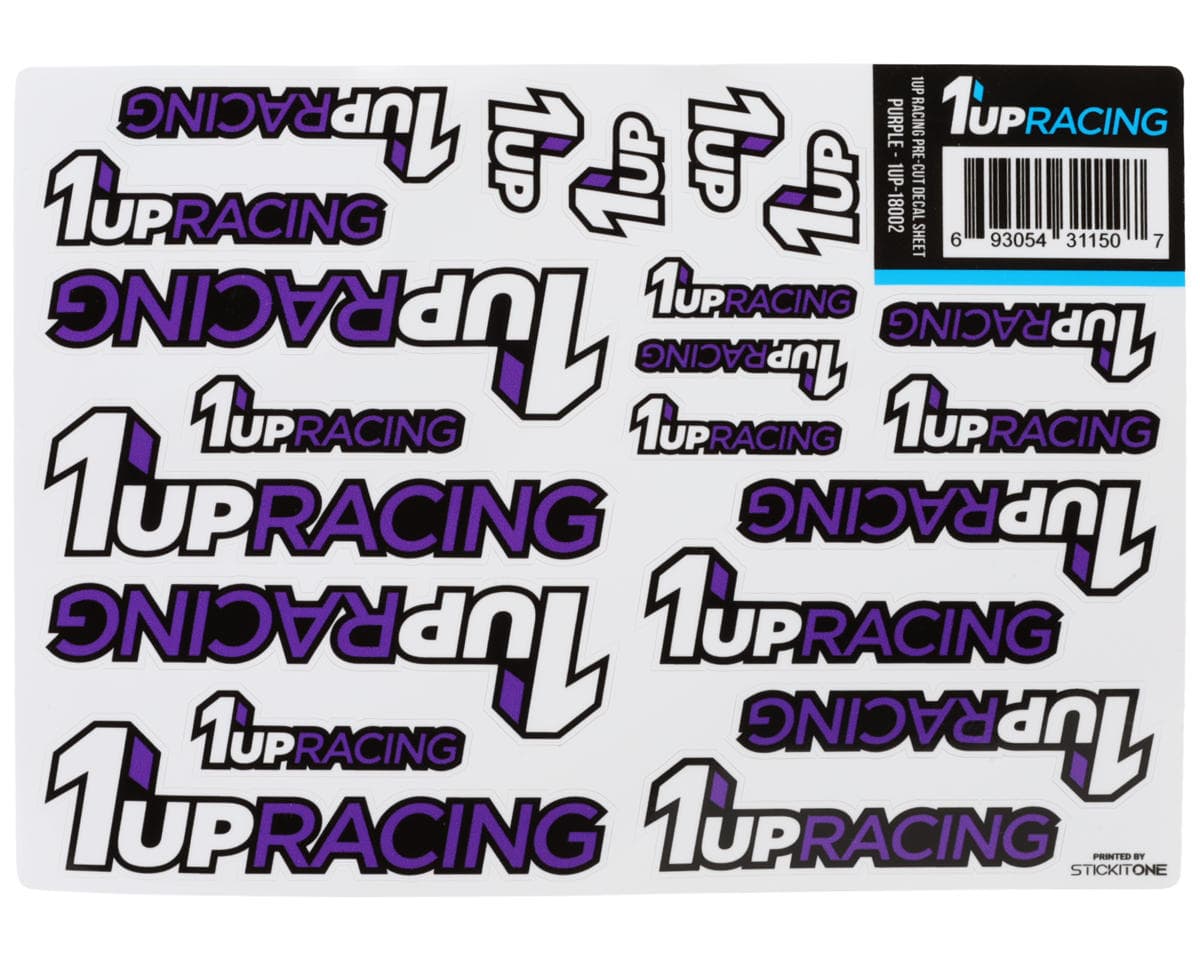 1UP Racing Pre-Cut Decal Sheet (Purple)