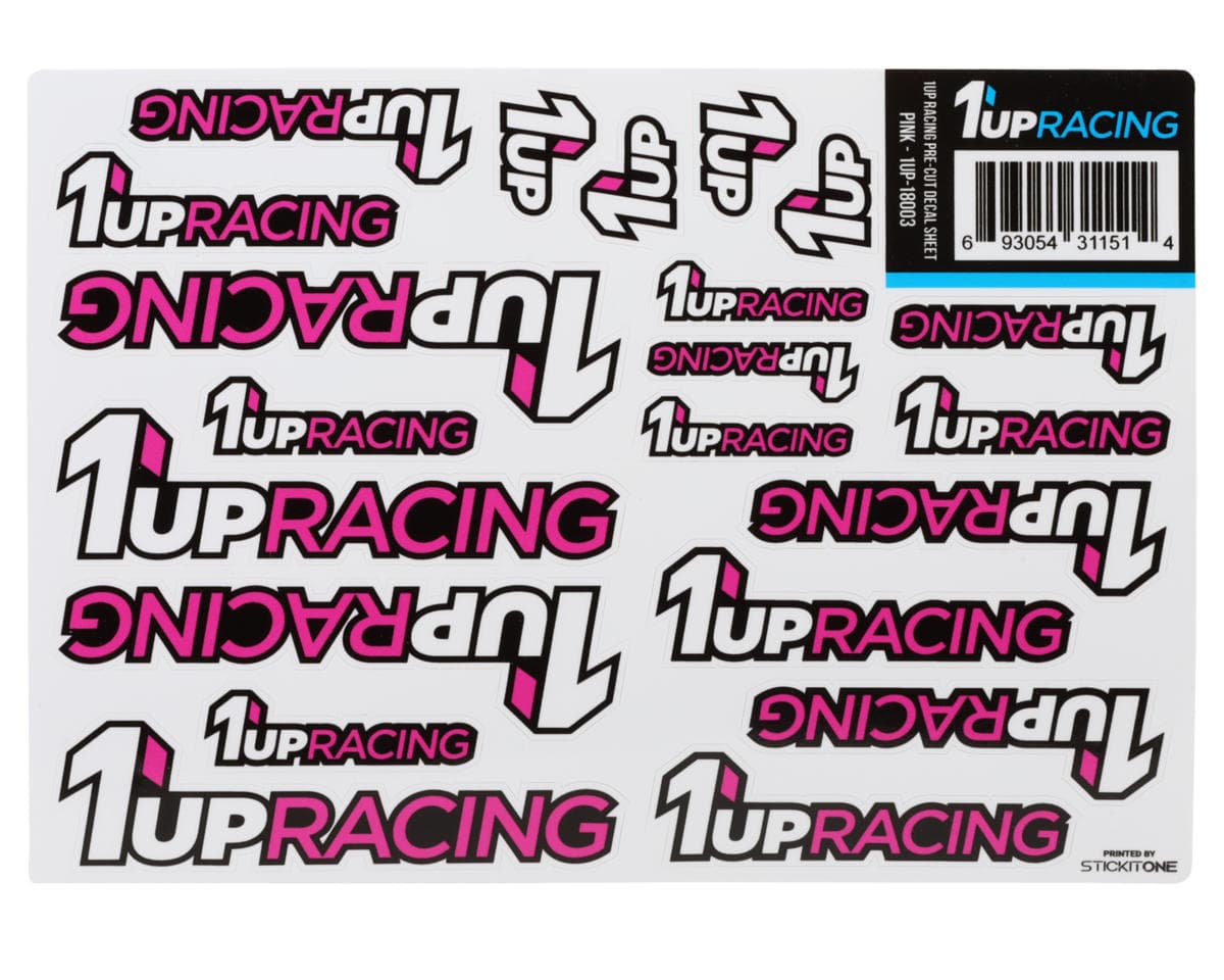 1UP Racing Pre-Cut Decal Sheet (Pink)