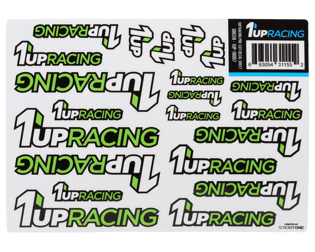 1UP Racing Pre-Cut Decal Sheet (Green)