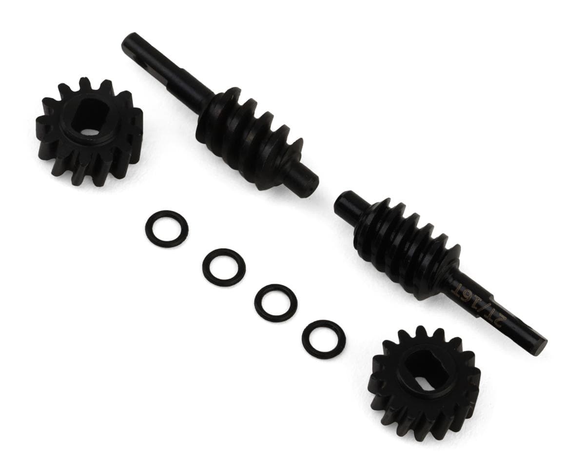 Treal Hobby Axial SCX30 Hardened Steel Differential Overdrive Worm Gears Set (2T/13T Front Overdrive 23%) (2/16T Rear Stock Ratio)