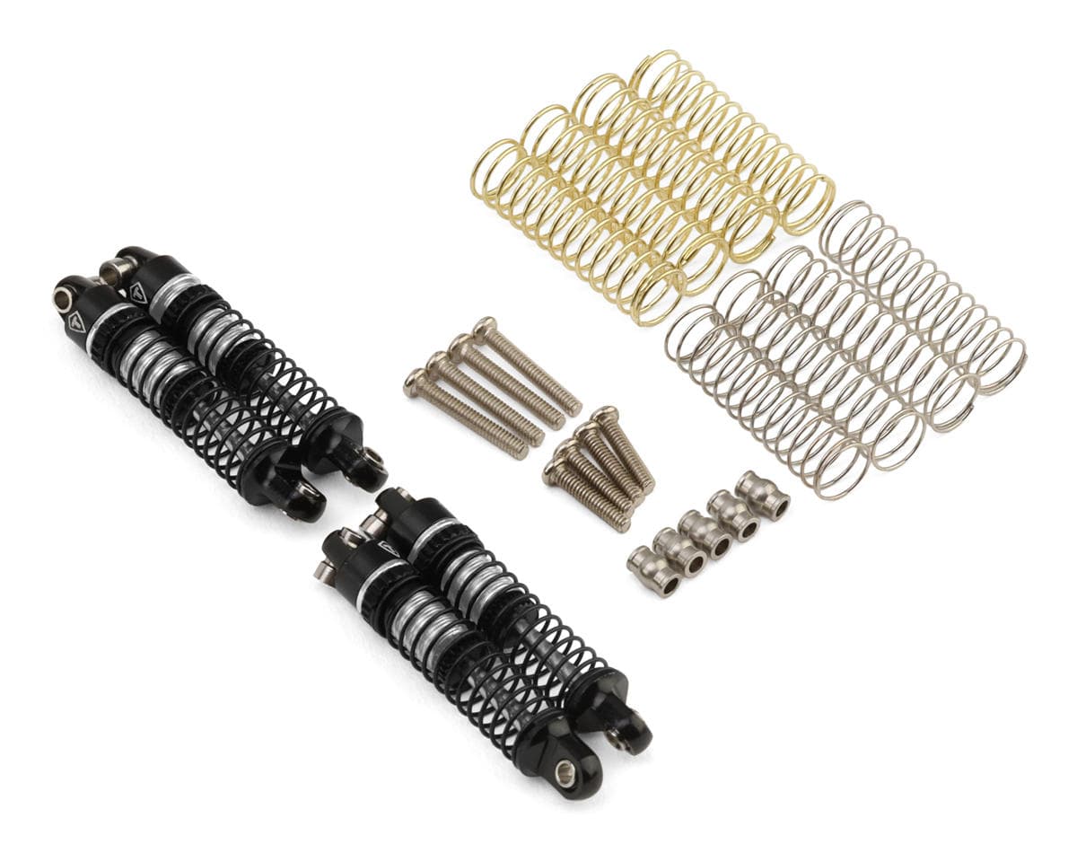 Treal Hobby Axial SCX30 26mm Aluminum Threaded Oil-fillable Long-Travel Shocks (Silver) (4)
