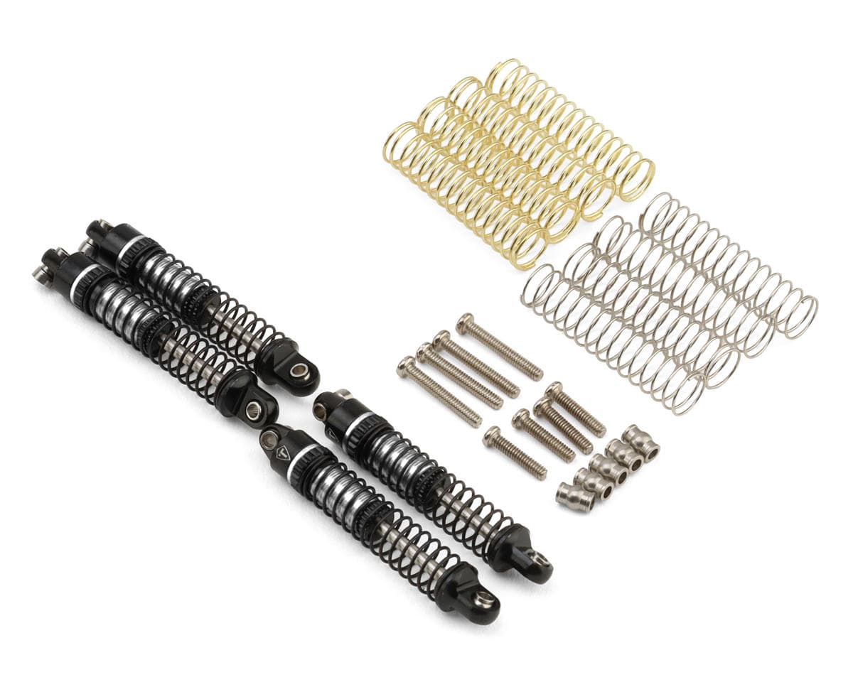 Treal Hobby Axial SCX30 29mm Aluminum Threaded Oil-fillable Long-Travel Shocks (Silver) (4)