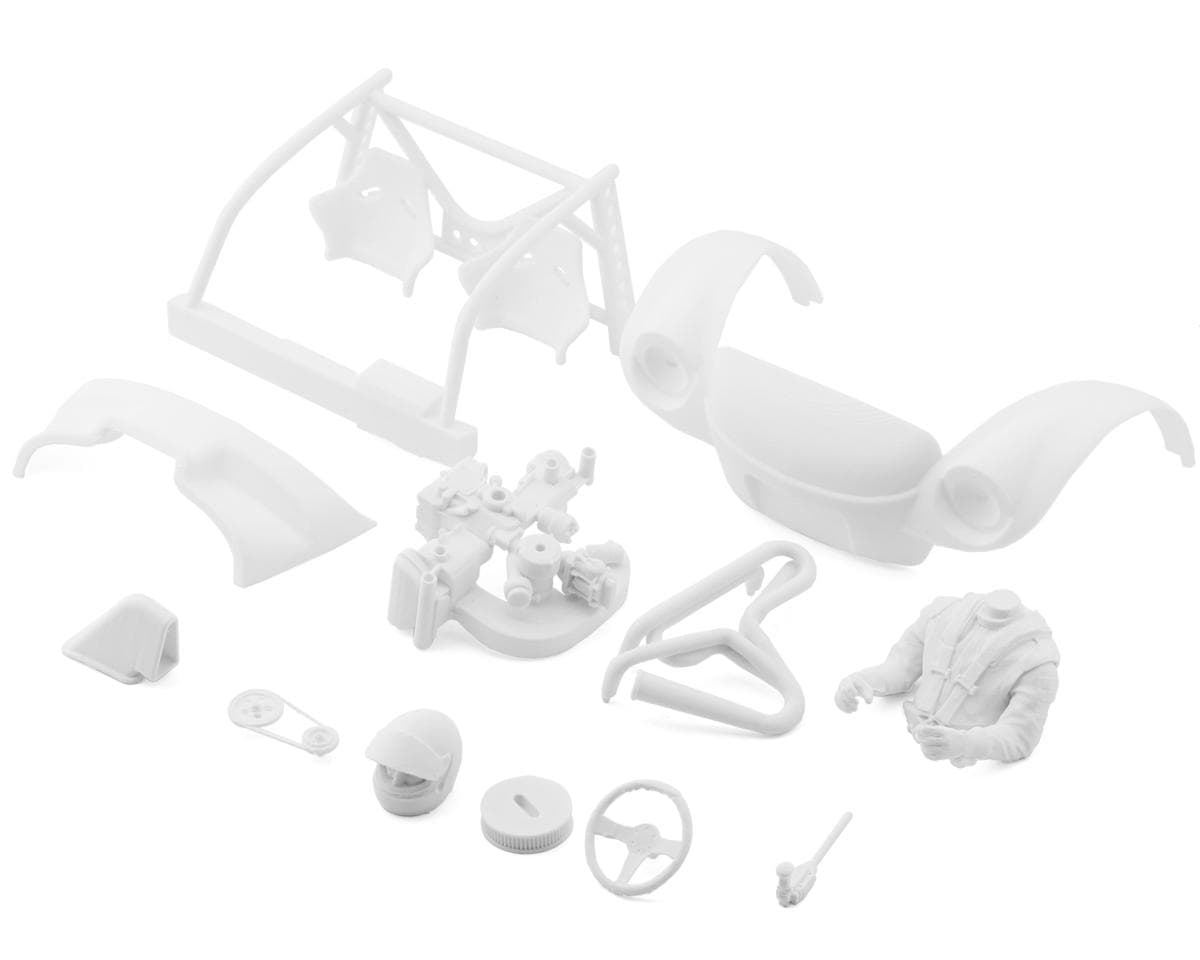 Knight Customs Baja Bug "Wide Eye" Detail Set w/Front Clip, Oil Cooler, Roof Scoop & Rear Engine (White) (PLA Tough+)