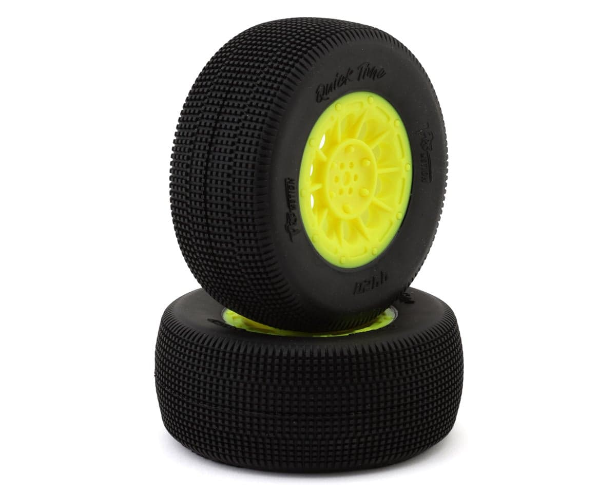Pro-Motion Quicktime SCT 2.2" Short Course Pre-Mounted Tires (Yellow) (2) (T1) (0 Offset)