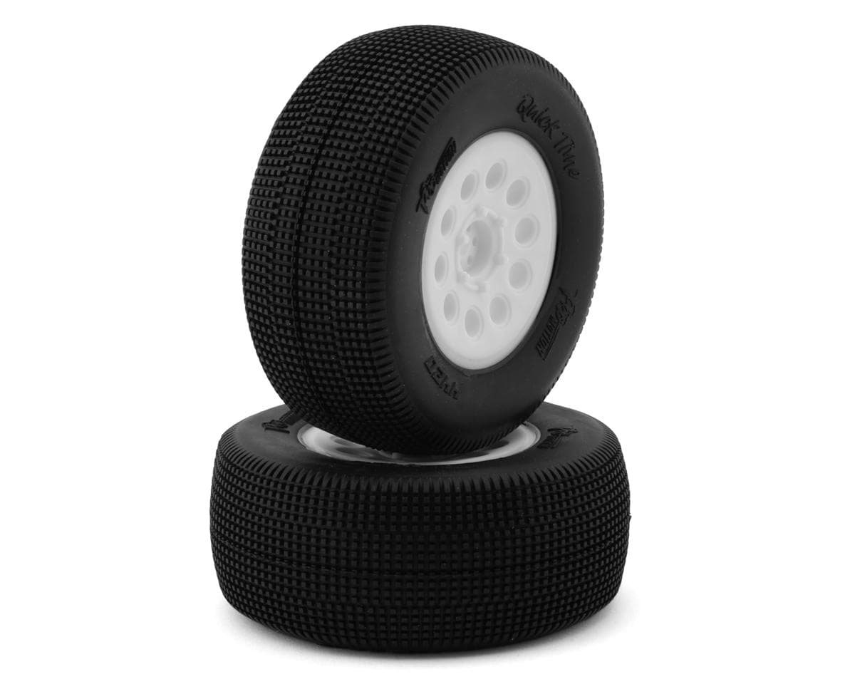 Pro-Motion Quicktime SCT 2.2" Short Course Pre-Mounted Tires (White) (2) (T2) (3mm Offset)