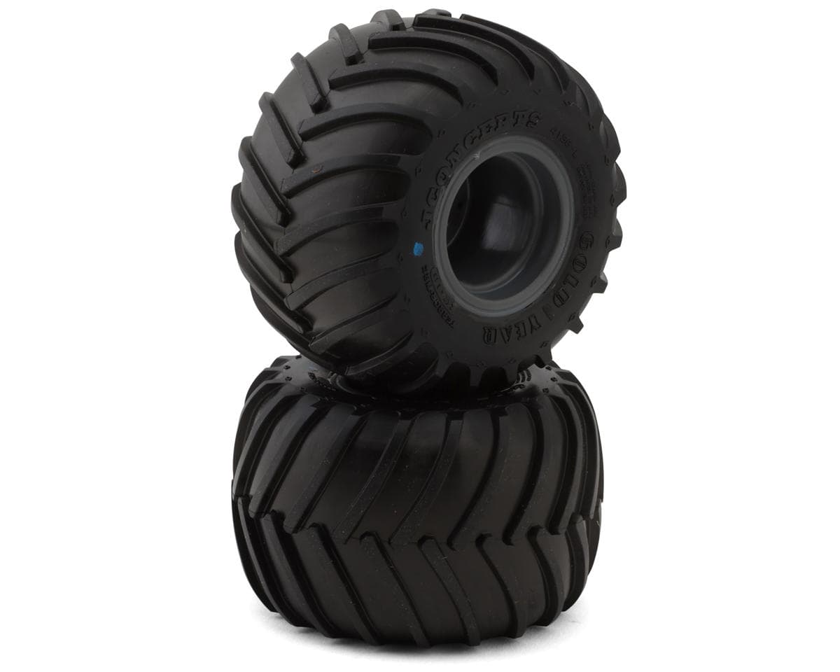 JConcepts Losi Mini LMT Golden Years Pre-Mounted Monster Truck Tires (2) (Blue) w/12mm Hex