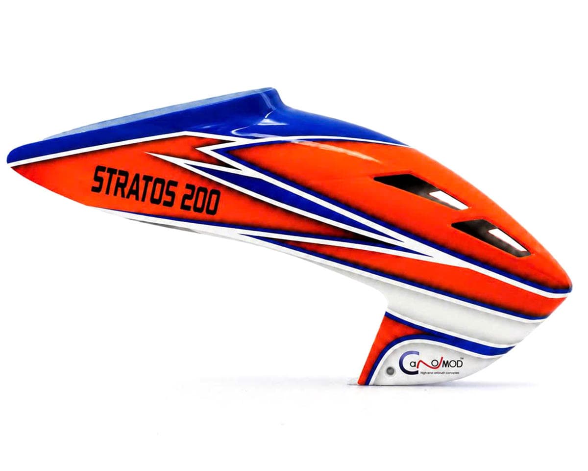 Canomod XLPower Stratos 200 A2 Fiberglass Airbrush Pre-Painted Canopy (Orange/Blue)