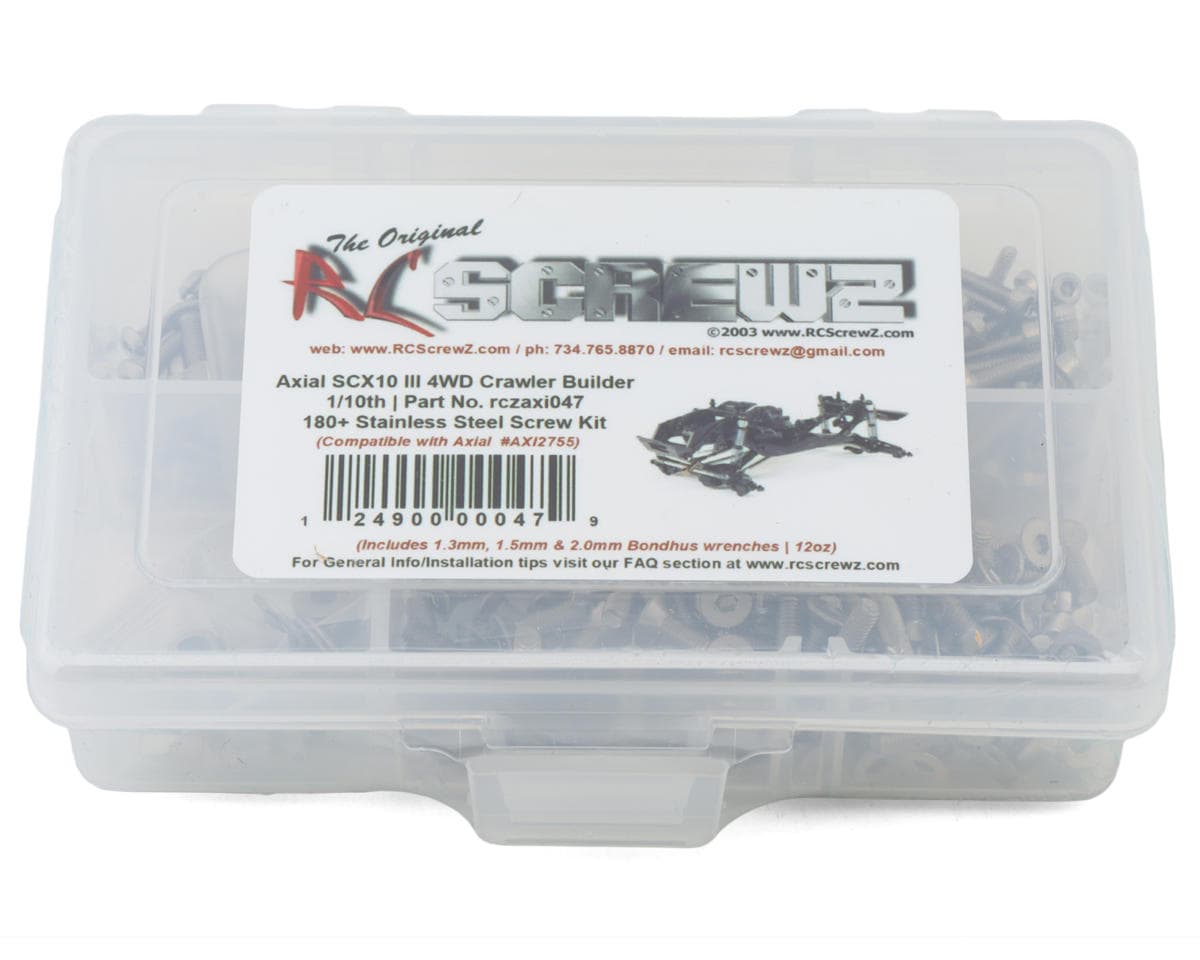 RC Screwz Axial SCX10 III V2 1/10 Rock Crawler Builders Kit Stainless Steel Screw Kit
