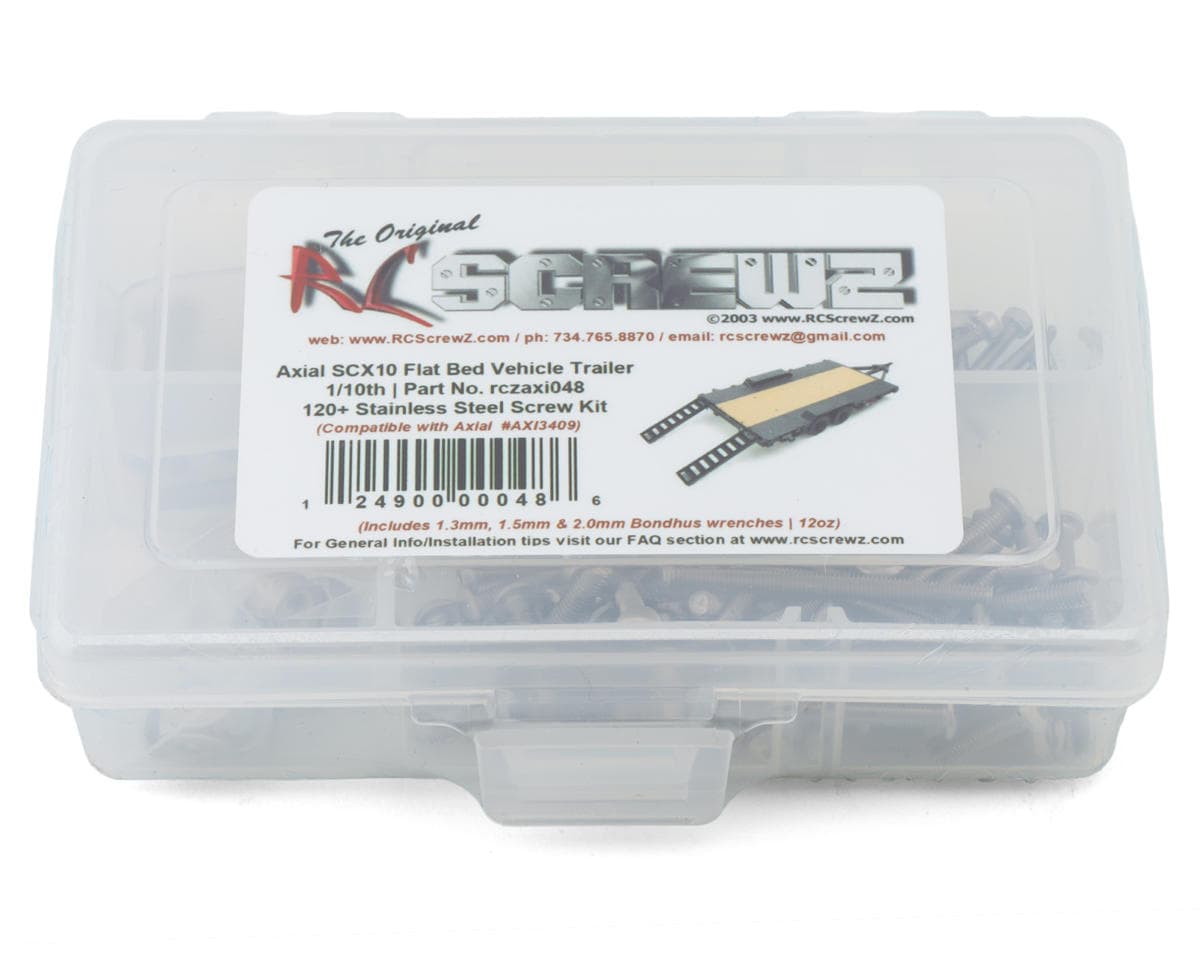 RC Screwz Axial SCX10 1/10 Flat Bed Vehicle Trailer Stainless Steel Screw Kit