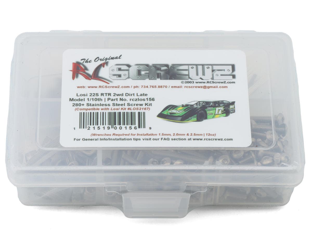 RC Screwz Losi 22S 1/10 2WD Dirt Late Model Stainless Steel Screw Kit