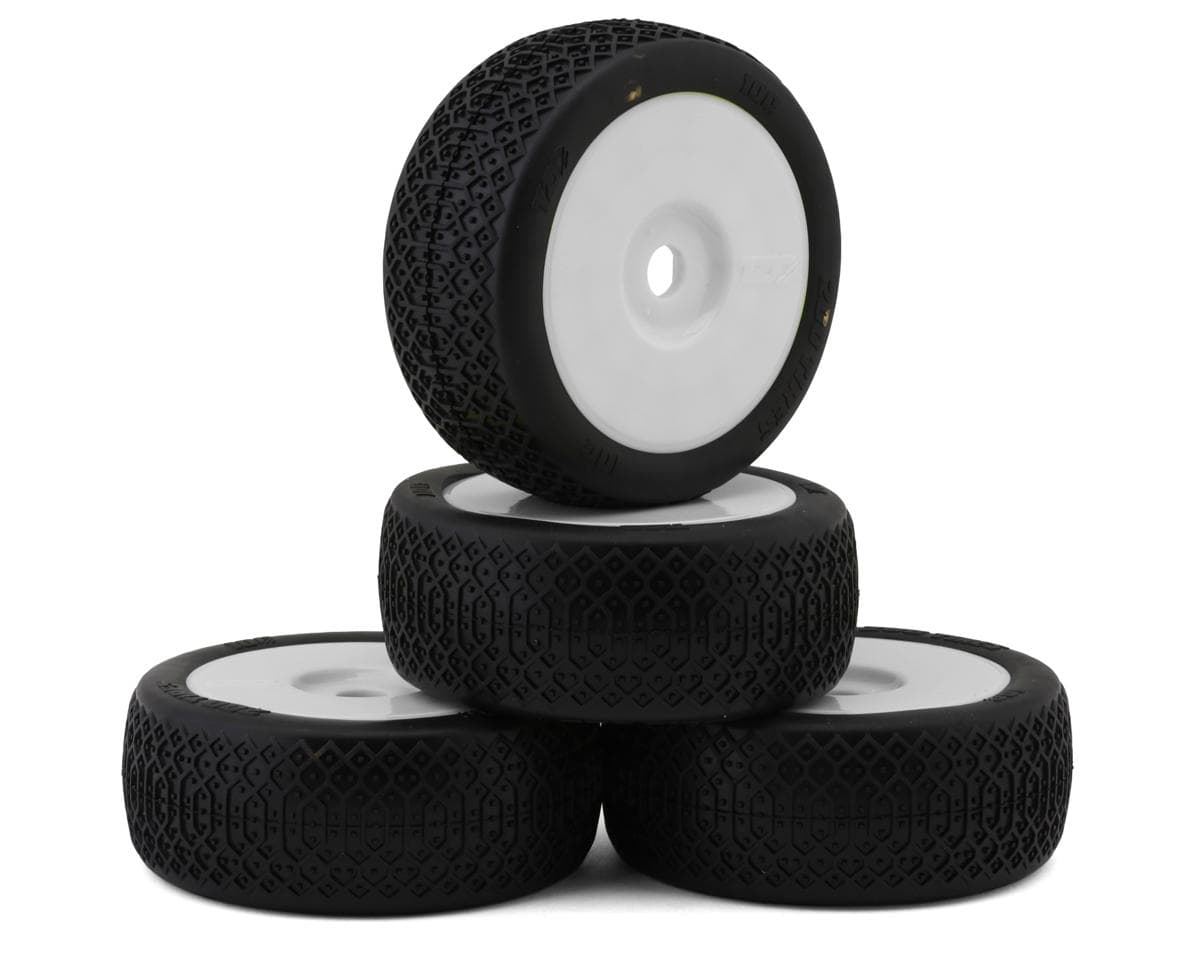 TZO Tires 100 1/8 Buggy Non-Glued Tire Set (White) (4) (Ultra Clay)