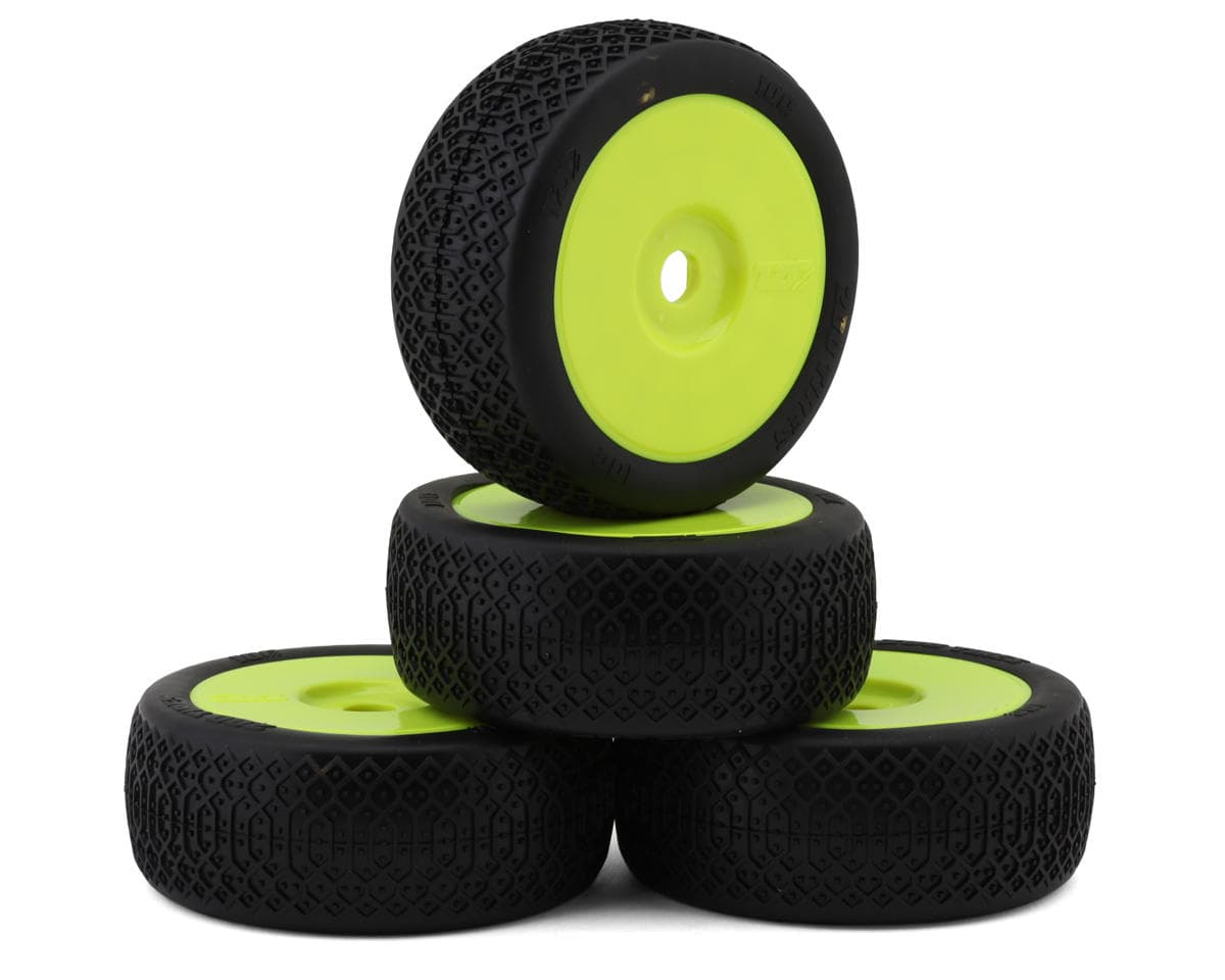 TZO Tires 100 1/8 Buggy Non-Glued Tire Set (Yellow) (4) (Ultra Clay)