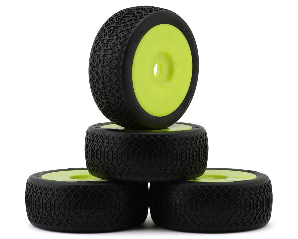 TZO Tires 100 1/8 Buggy Non-Glued Tire Set (Yellow) (4) (Supreme Clay)