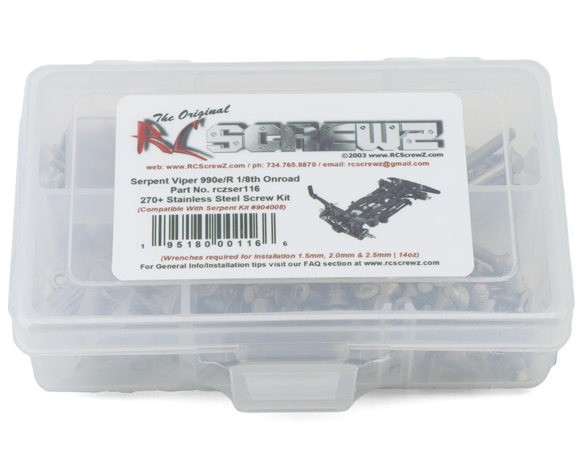 RC Screwz Serpent Viper 990e R 1/8 On-Road EP Stainless Steel Screw Kit