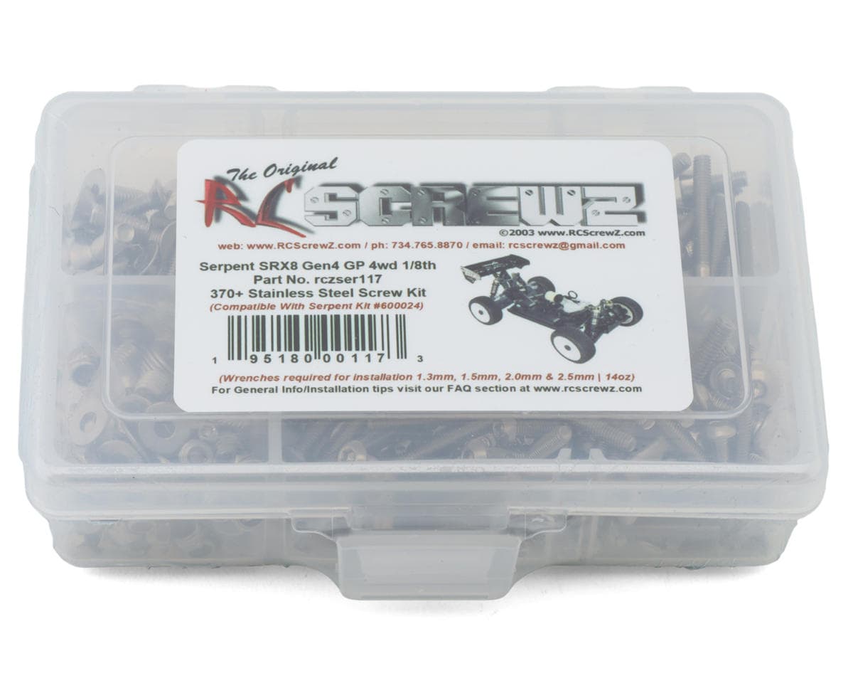 RC Screwz Serpent SRX8 Gen4 GP 1/8 Buggy Stainless Steel Screw Kit
