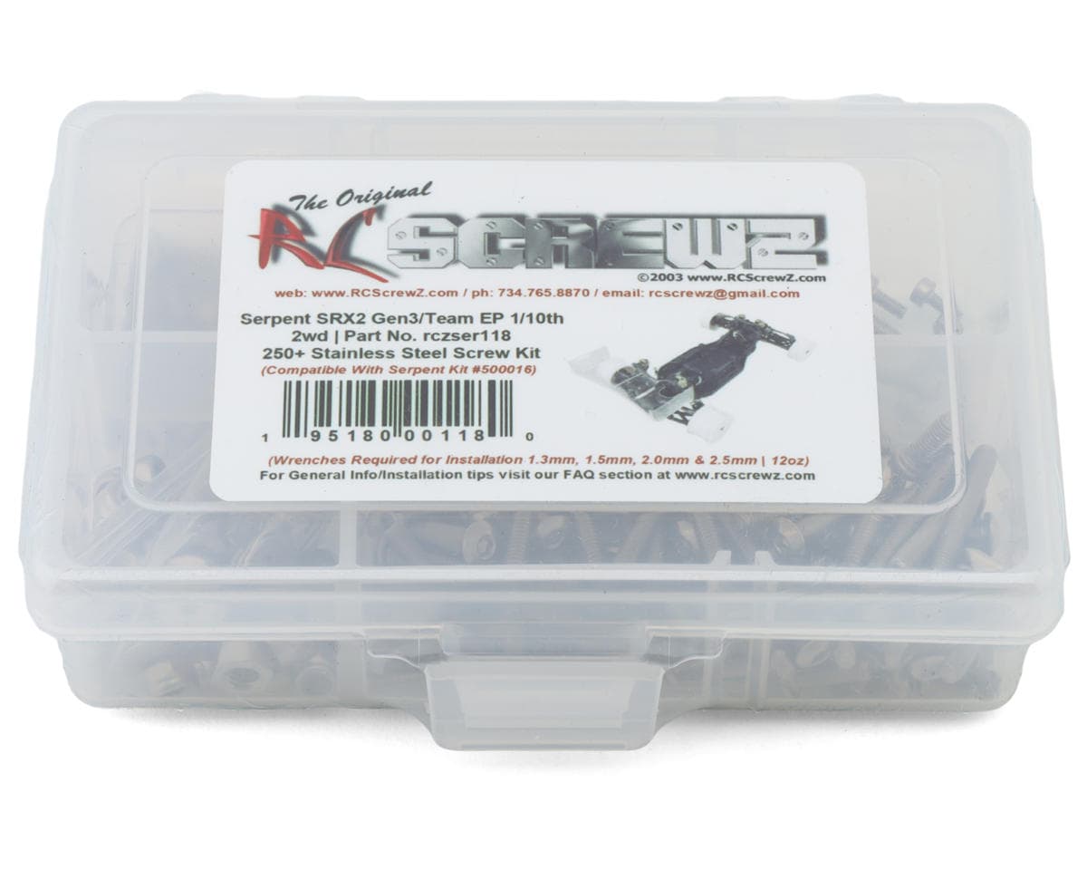 RC Screwz Serpent SRX2 Gen3/Team EP 1/10 2WD Buggy Stainless Steel Screw Kit