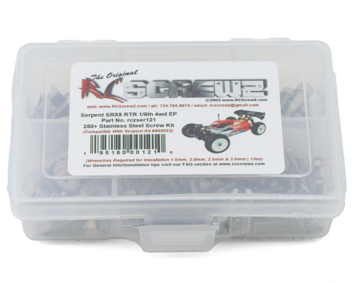 RC Screwz Serpent SRX8-E RTR 1/8 4WD Buggy Stainless Steel Screw Kit