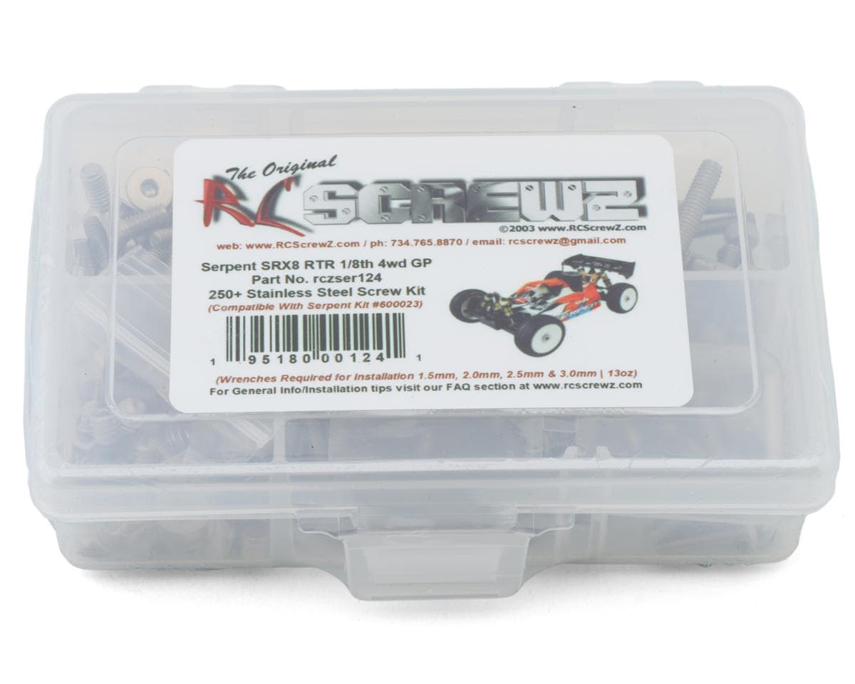 RC Screwz Serpent SRX8 RTR 1/8 4WD Nitro Buggy Stainless Steel Screw Kit