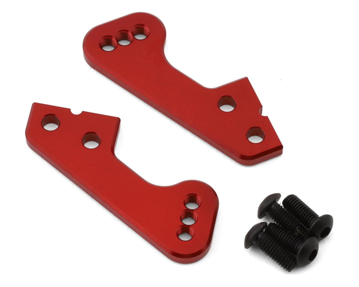 Kyosho Inferno MP11 SP Steering Knuckle Aluminum Plates (Red) (2) (-3°/Rearward)