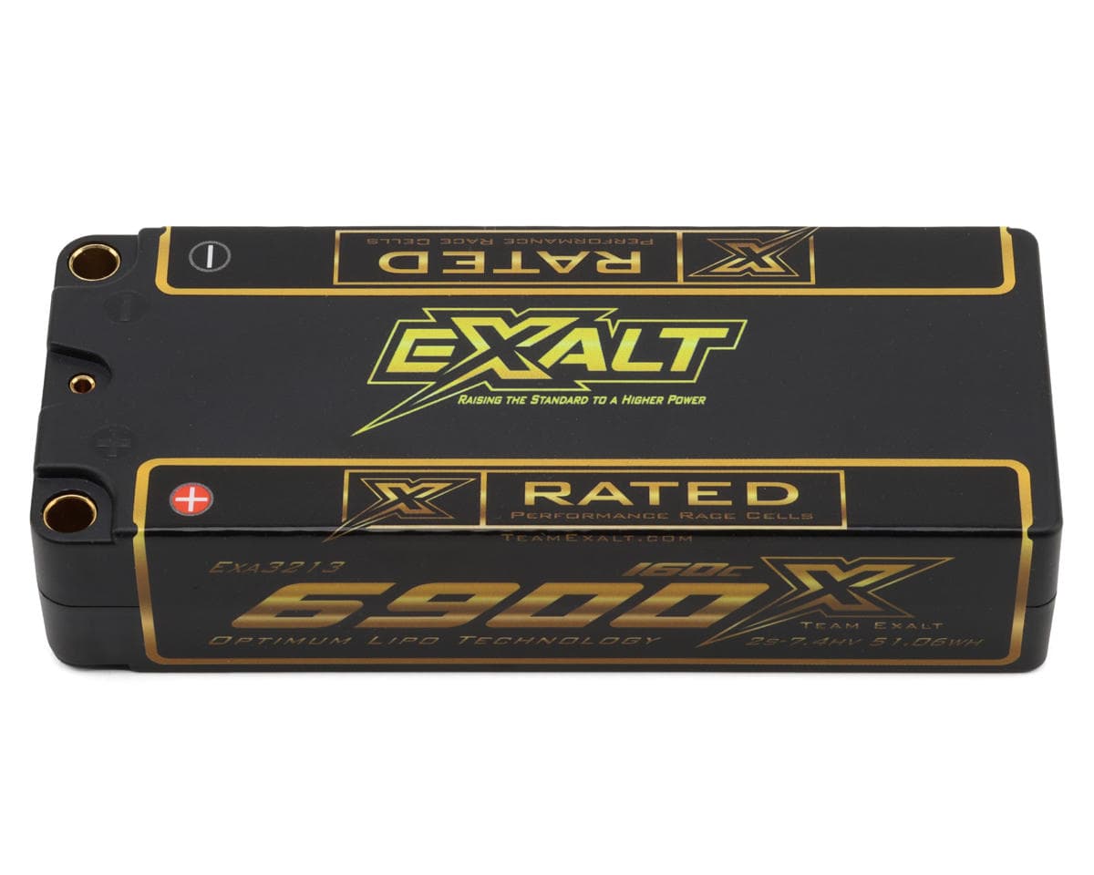 Team Exalt "X-Rated" 2S 160C Mid Length Shorty LiPo Battery (7.4V/6900mAh) w/5mm Connectors