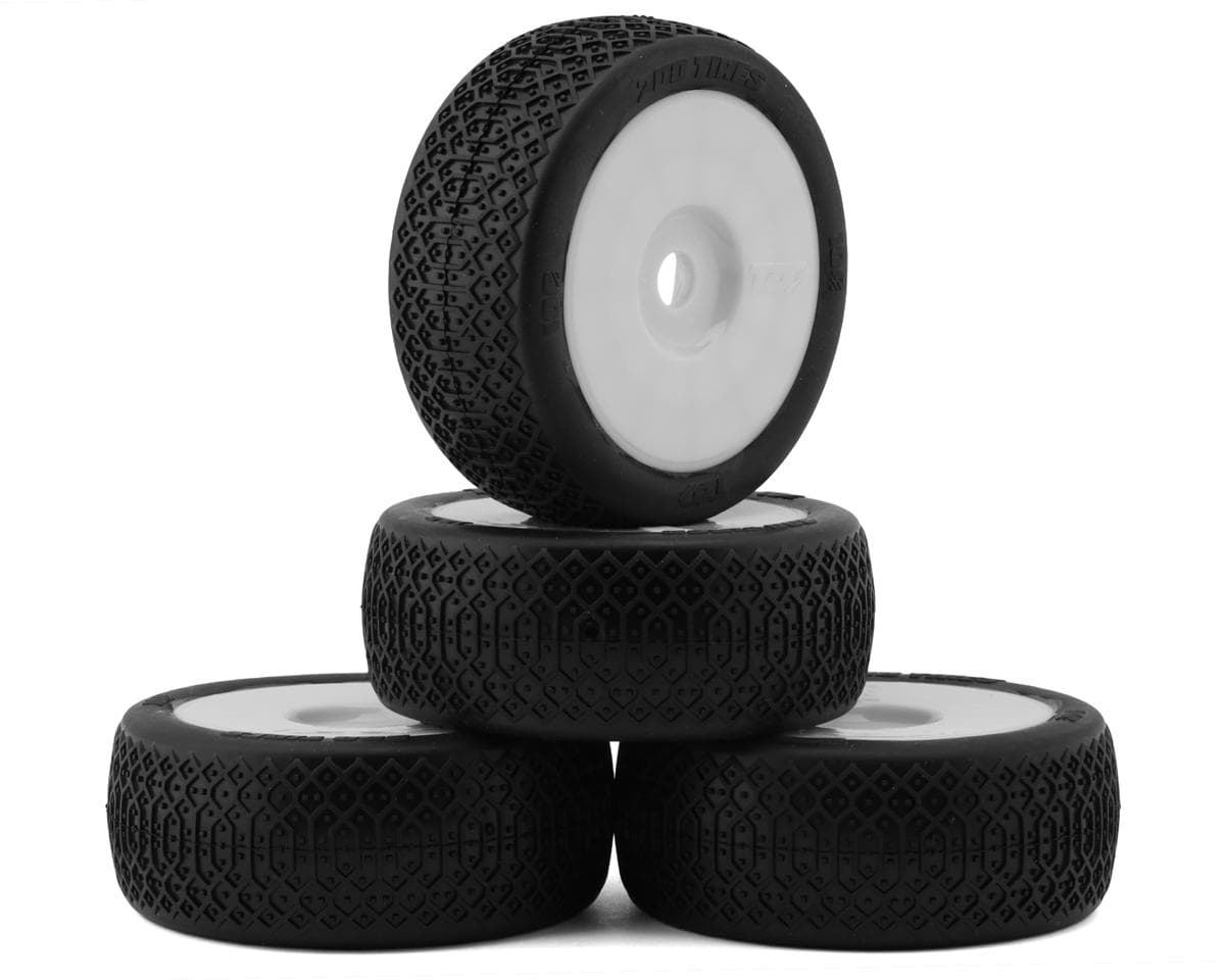 TZO Tires 100 1/8 Buggy Pre-Glued Tires (White) (4) (Ultra Clay)