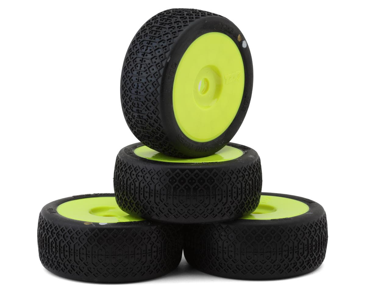 TZO Tires 100 1/8 Buggy Pre-Glued Tires (Yellow) (4) (Supreme Clay)