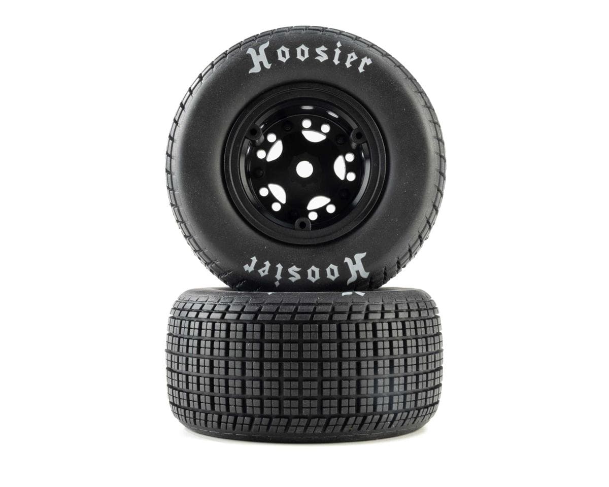Losi 22S Dirt Late Model Hoosier 1/10 Pre-Mounted Tires (Black) (2) (Medium) (Front/Rear)
