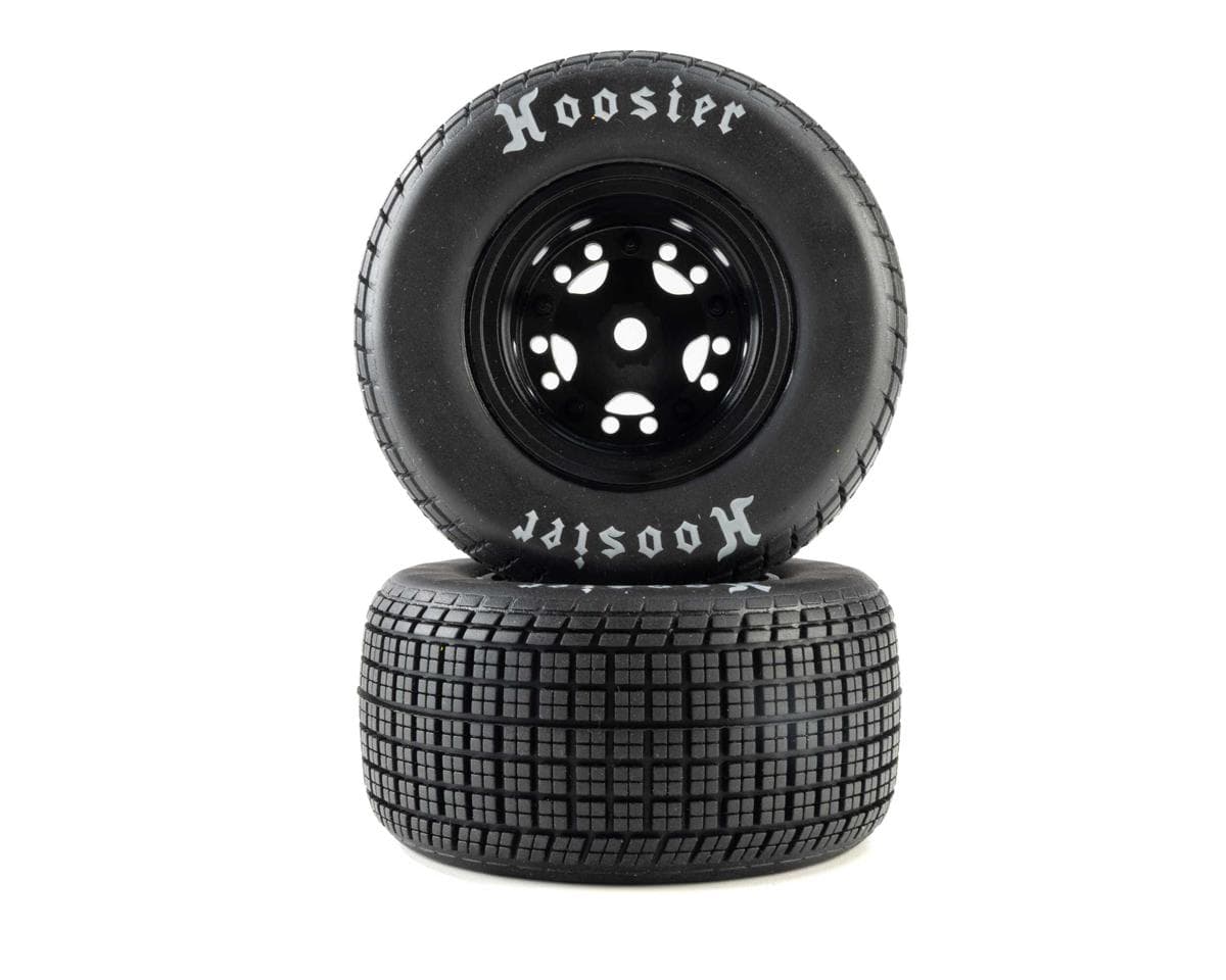 Losi 22S Dirt Late Model Hoosier 1/10 Pre-Mounted Tires (Black) (2) (Soft) (Front/Rear)