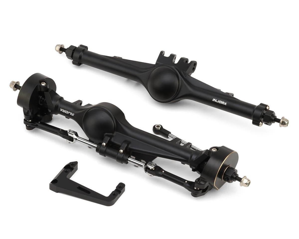 Injora Vanquish Products H10 Optic Aluminum Planet Axles Set (Black) w/Double Jointed Shafts & Brass Knuckles