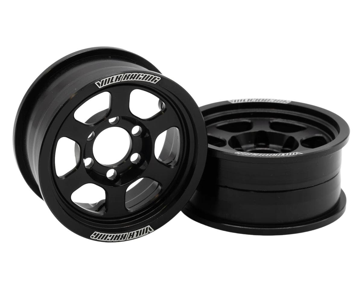 Vanquish Products 1.9" Volk Racing TE37XT CNC Aluminum Crawler Beadlock Wheels (Black) (2) (M-SPEC)