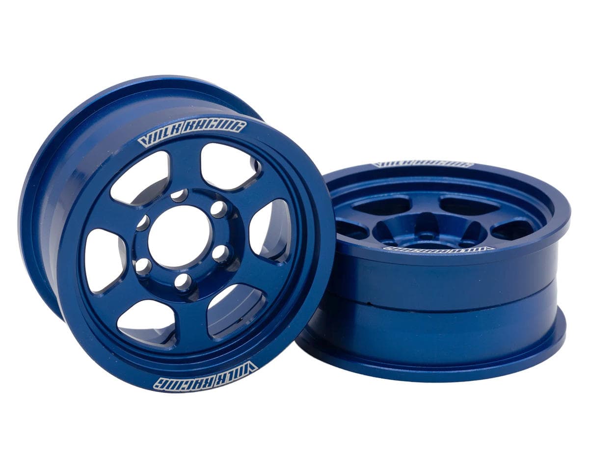 Vanquish Products 1.9" Volk Racing TE37XT CNC Aluminum Crawler Beadlock Wheels (Blue) (2) (M-SPEC)