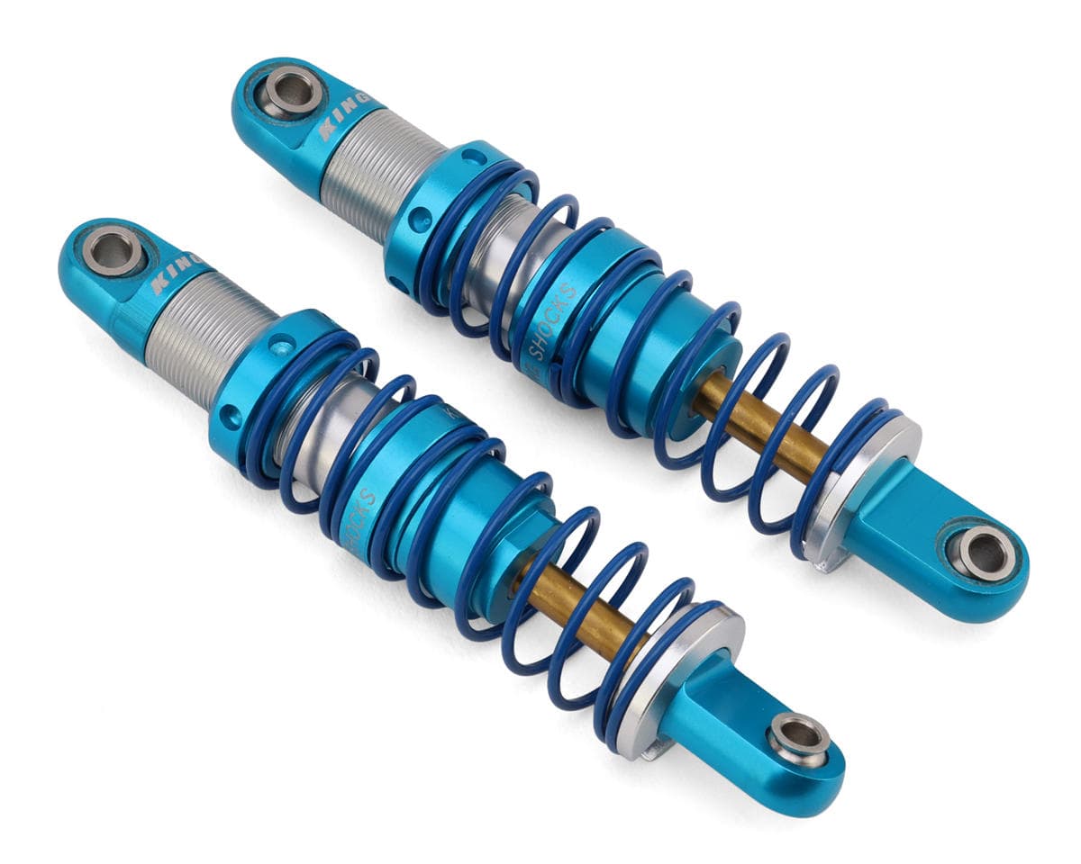 RC4WD King Off-Road Racing Aluminum 1/10 Rock Crawler Dual Springs Oil Shocks (70mm) (Silver/Blue) (2)