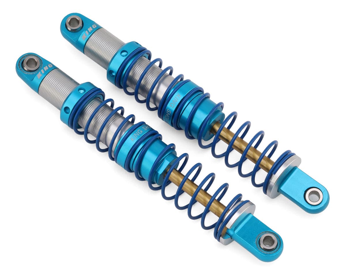 RC4WD King Off-Road Racing Aluminum 1/10 Rock Crawler Dual Springs Oil Shocks (90mm) (Silver/Blue) (2)