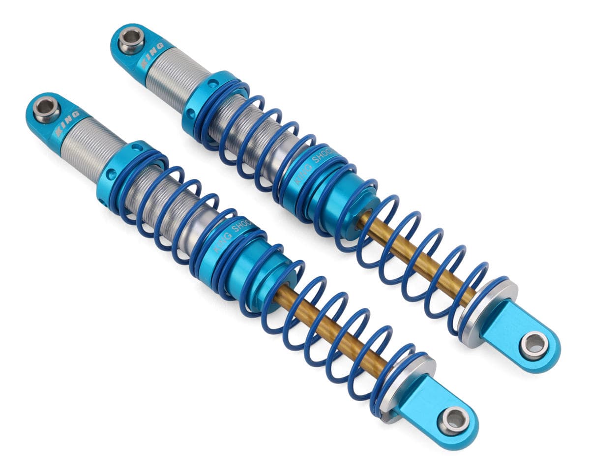 RC4WD King Off-Road Racing Aluminum 1/10 Rock Crawler Dual Springs Oil Shocks (100mm) (Silver/Blue) (2)