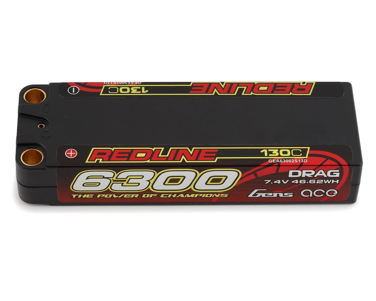SCRATCH & DENT: Gens Ace Redline "Drag" 2S 130C LiPo Battery Pack w/8mm Bullets (7.4V/6300mAh)