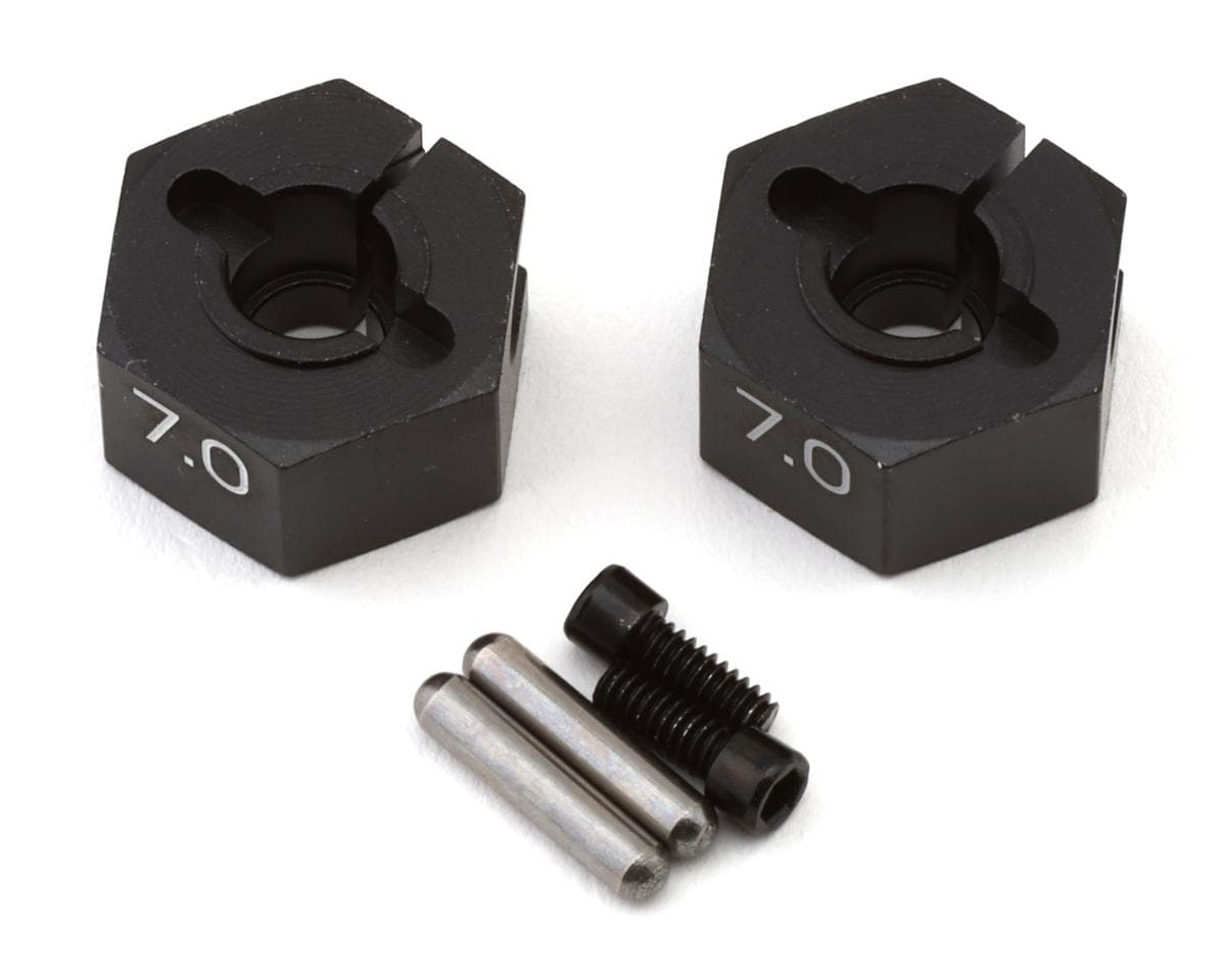 Yokomo 12mm Clamping Wheel Hex Hub Adaptors (Black) (2) (7mm)