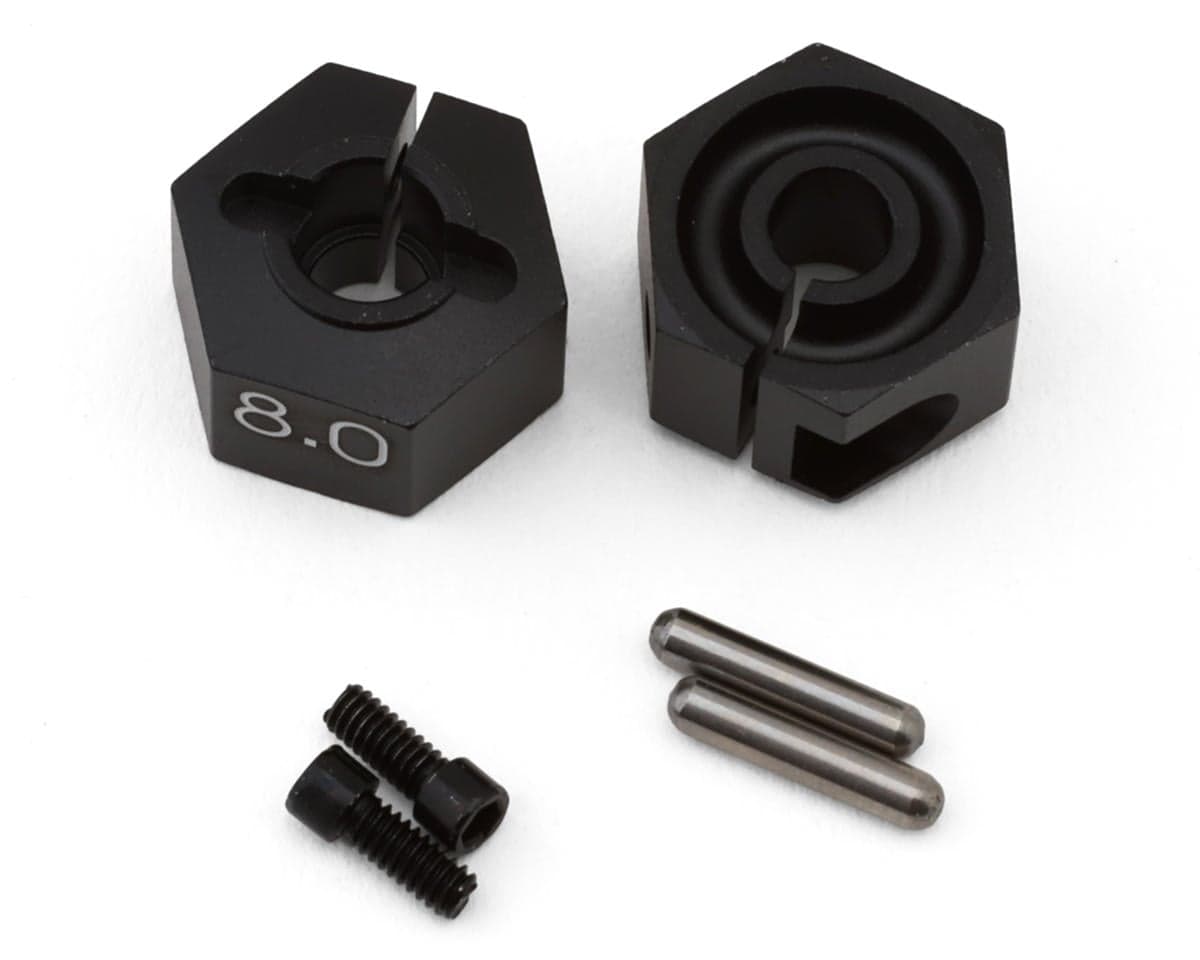 Yokomo 12mm Clamping Wheel Hex Hub Adaptors (Black) (2) (8mm)