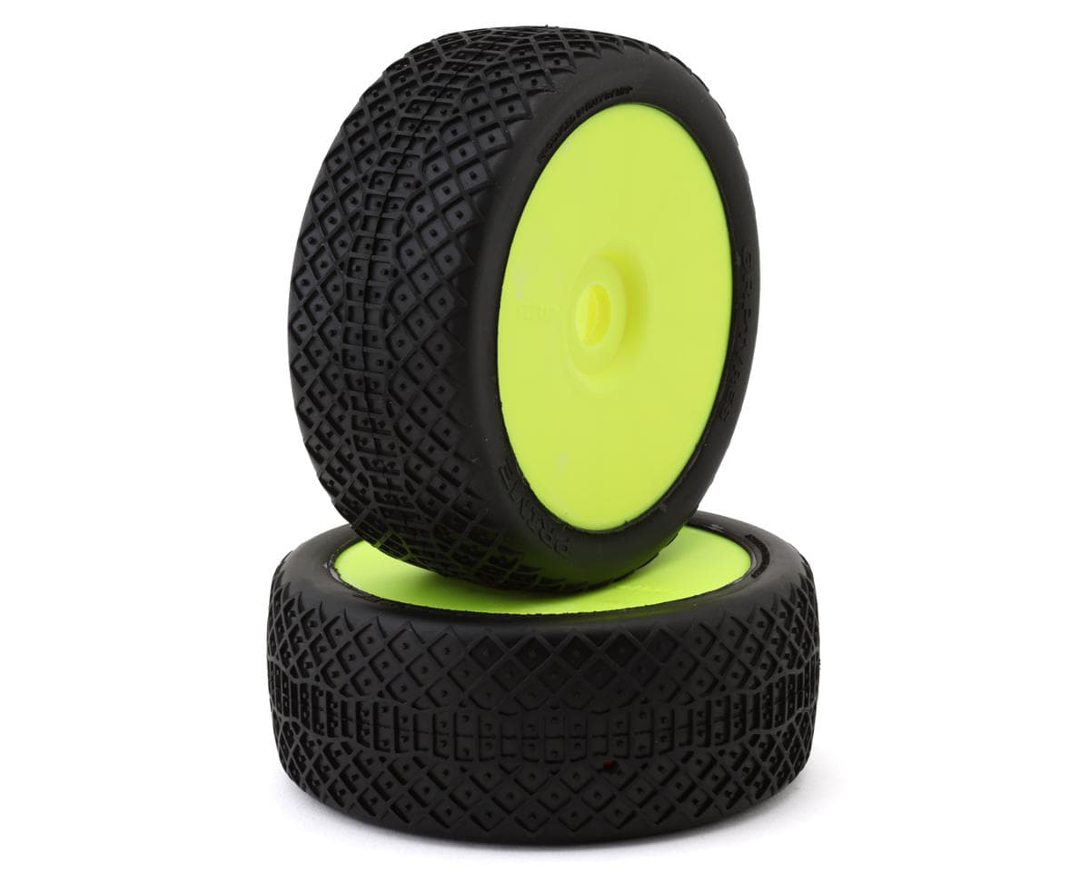GRP Tires Prime Pre-Mounted 1/8 Buggy Tires (Yellow) (2) (N35 - Soft)