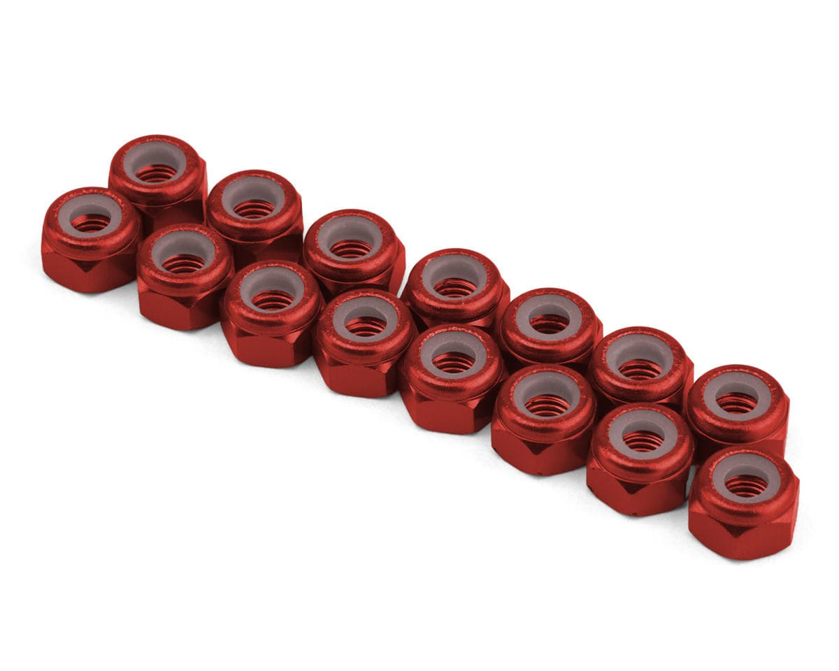 175RC Team Associated RC10 FT Aluminum Metric Lock Nuts Kit (Red) (15)