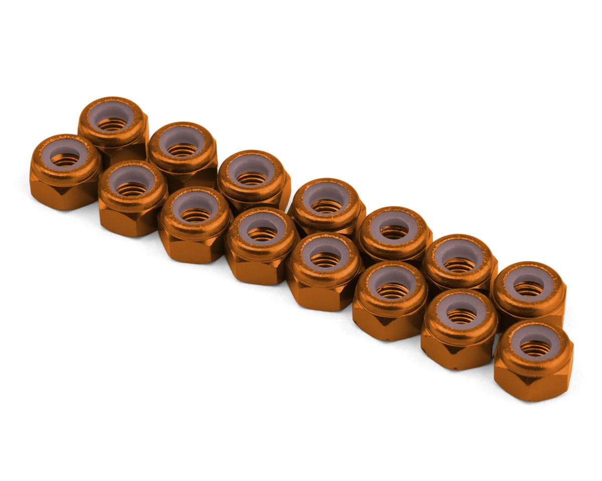 175RC Team Associated RC10 FT Aluminum Metric Lock Nuts Kit (Orange) (15)