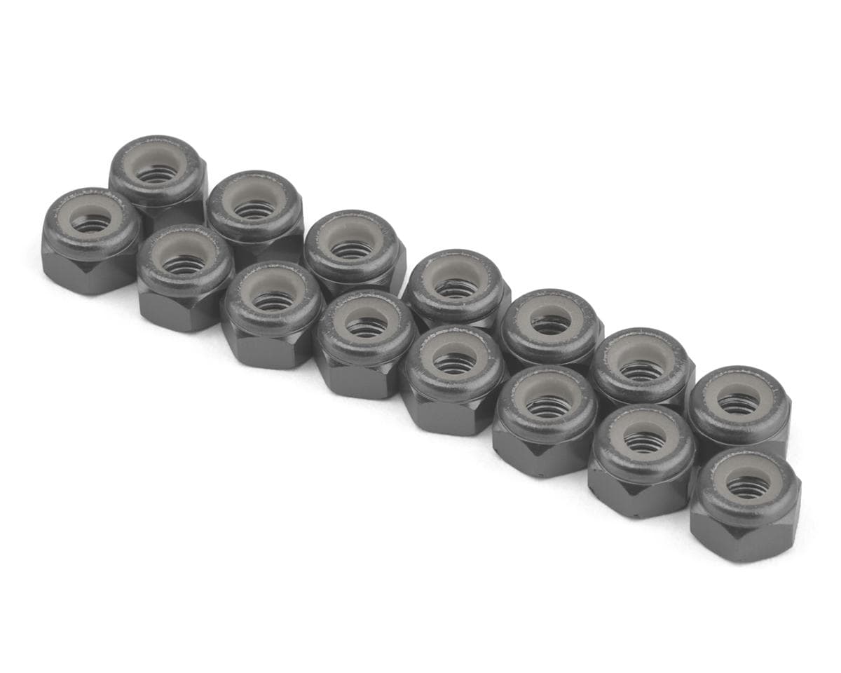 175RC Team Associated RC10 FT Aluminum Metric Lock Nuts Kit (Grey) (15)