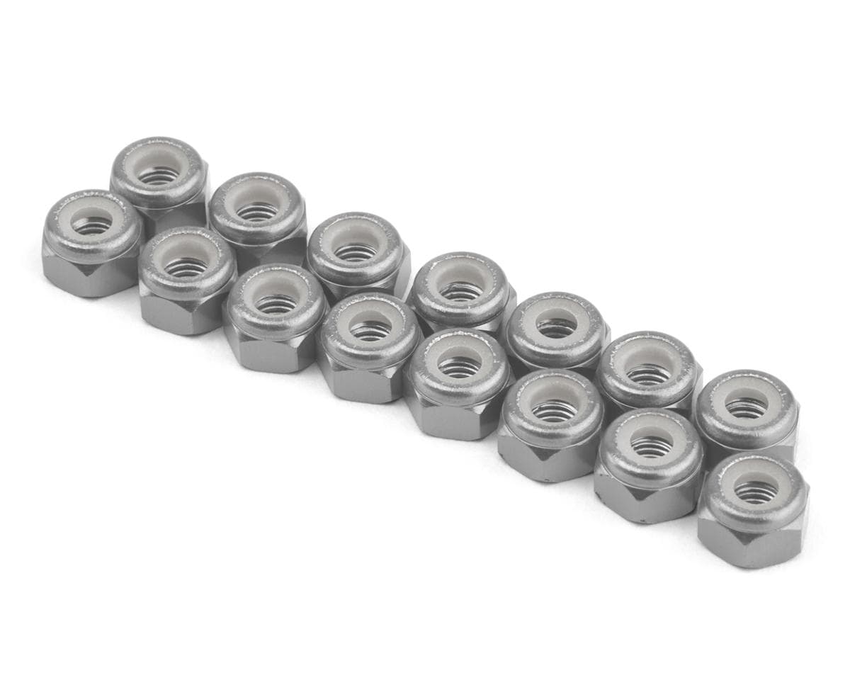 175RC Team Associated RC10 FT Aluminum Metric Lock Nuts Kit (Silver) (15)