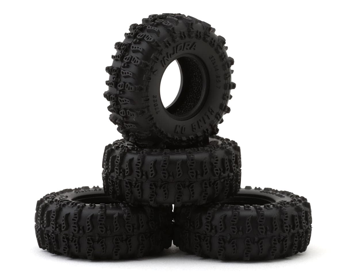 Injora 0.7" Cling On Micro Rock Crawler Tires (4) (S5) (37mm OD) w/Foam Inserts