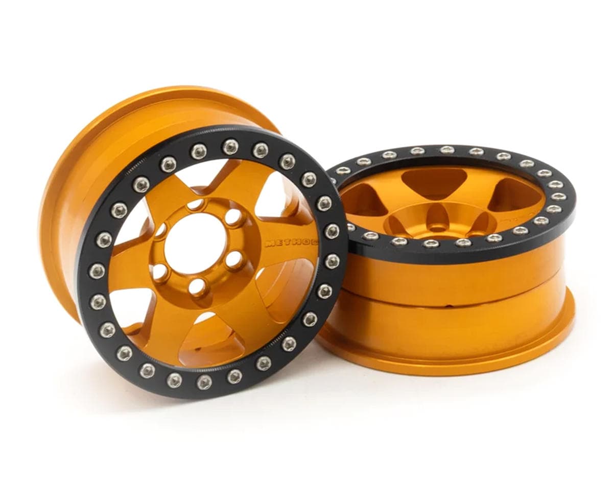 Vanquish Products 1.9" Method MR310 V2 CNC Aluminum Crawler Beadlock Wheels (Orange) (2)