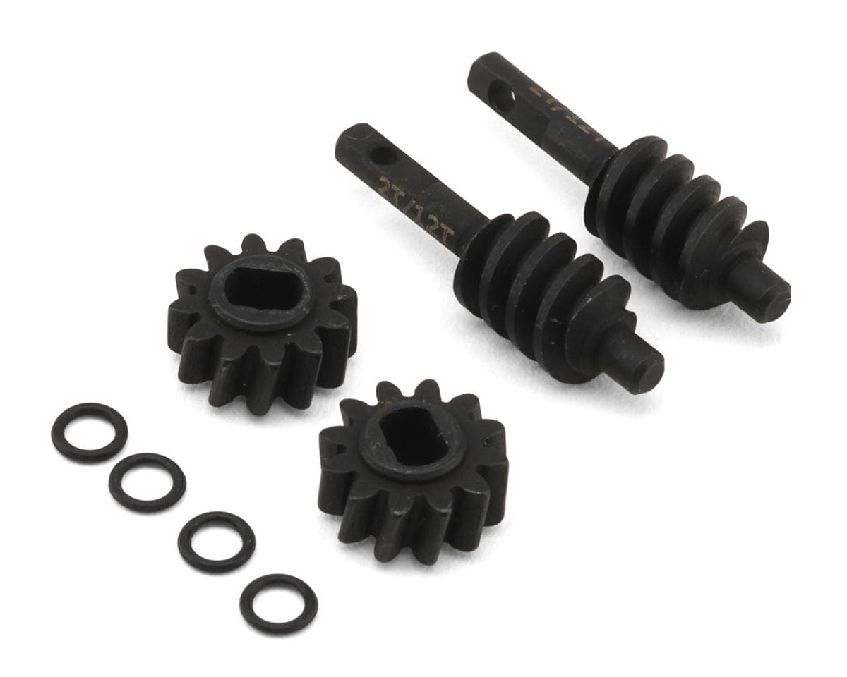 Treal Hobby Axial SCX30 Harden Steel Differential Ring/Pinion Worm Gears Set (2/12T)  (33% Overdrive)