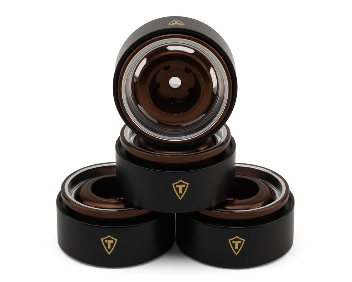 Treal Hobby Type-I 0.7" Aluminum Micro Crawler Beadlock Wheels (Bronze) (4) (9.5g ea) w/Brass Rings