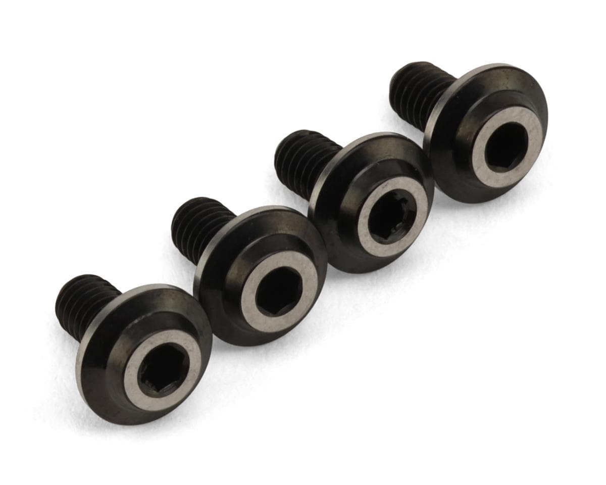 JConcepts 3mm "Top Hat" Large Flange Titanium Screws (Black) (4) (6mm)
