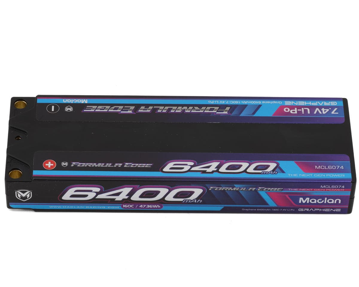 Maclan Formula Edge 2S 160C ULCG Stick LiPo Battery (7.4V/6400mAh) w/5mm Bullets