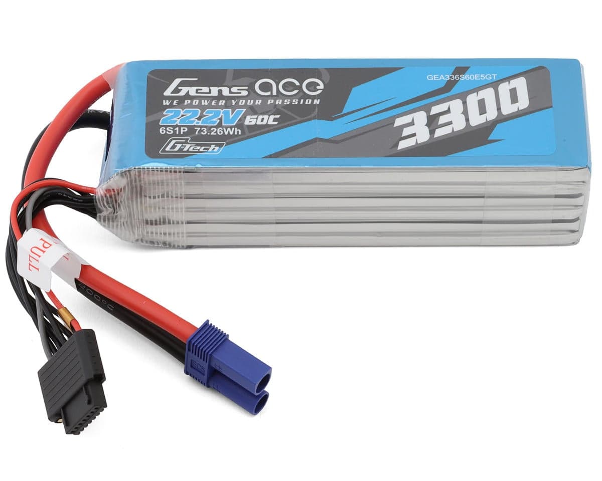 Gens Ace 6S 60C G-Tech Smart LiPo Battery (22.2V/3300mAh) w/EC5 Connector