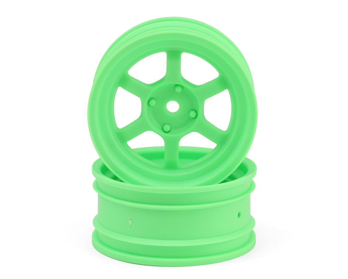 Kyosho Fazer FZD2 RAYS TE37V Wheels (Flo Green) (2) (5mm Offset)
